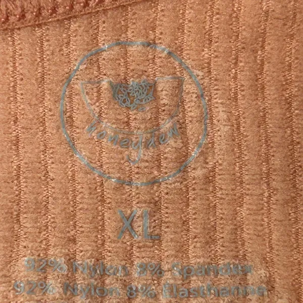 Honeydew Ribbed Racerback Sports‎ Bra Pinkish Peach XL Seamless Activewear - Image 3