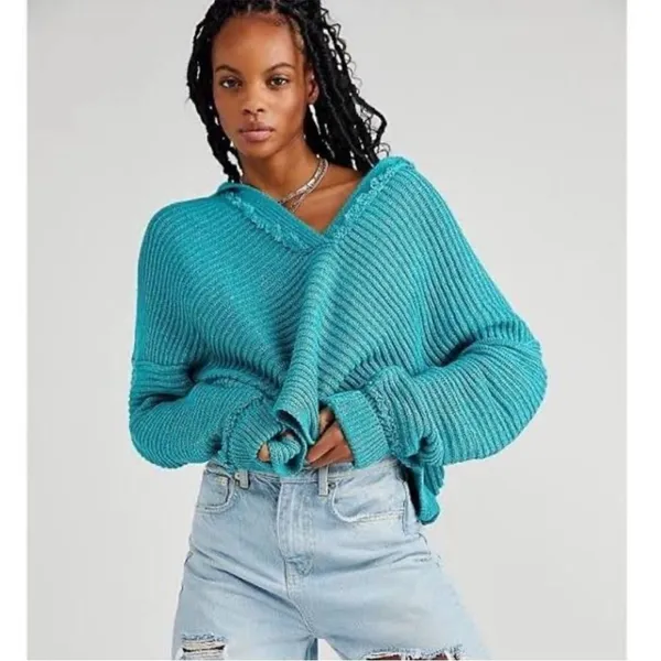 Free People Marlie Ribbed Pullover Sweater‎ in Mar Chiquita xs - Image 11