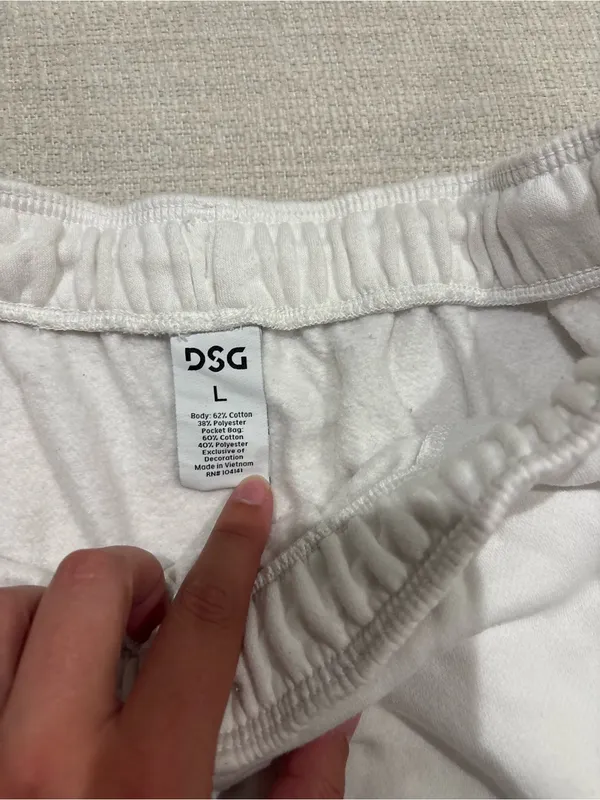 DSG White Women's Athletic Lounge Shorts Size L - Image 3