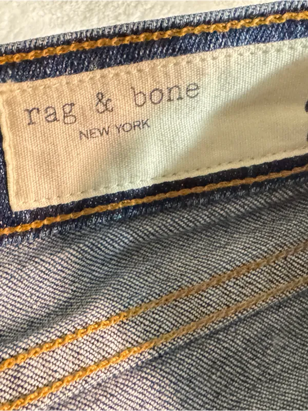 rag & bone Women's Blue Straight Leg Jeans - Image 11