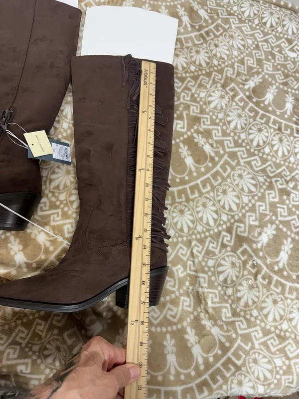 Universal Threads Brown Over-the-Knee Fringe Boots - Image 5