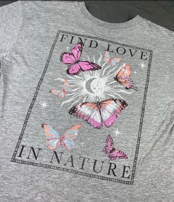 NEW Butterfly Tshirt Gray - Image 4