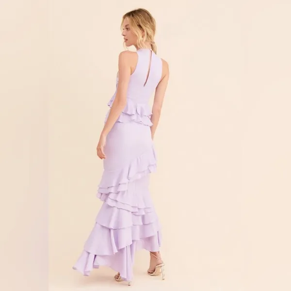 La Femme New Sz Xs 0/3 Ruffle Maxi long Dress Let Me Be forever that girl purple - Image 2