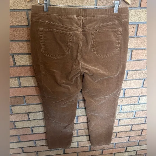 J. Jill Corduroy Pull On Ankle Stretch Pants Size Medium Camel Brown - Image 5