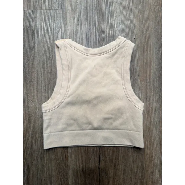 OFFLINE by Aerie‎ Womens Peach Beige Ribbed Seamless High Neck Sports Bra S/P - Image 3