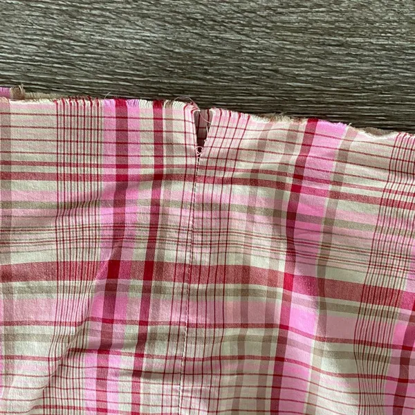 Y2k vintage Ann Taylor plaid checkered mini skirt pink beige tan small - Image 7