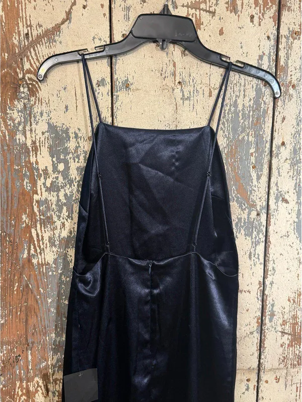 NWT Lulu's Kaisley navy Blue Satin Backless Midi Dress Medium - Image 6