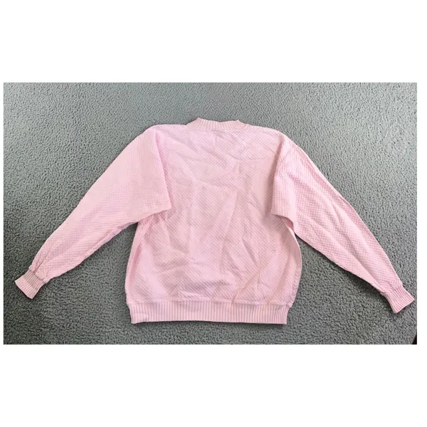 Vintage Pastel Sweatshirt Women‎ XL 90s Textured Grandma Coquette Pink Retro Y2K - Image 2