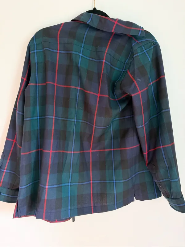 Vintage Lauren Ralph Lauren Plaid Wool Lightweight Jacket Petite Medium PM - Image 4
