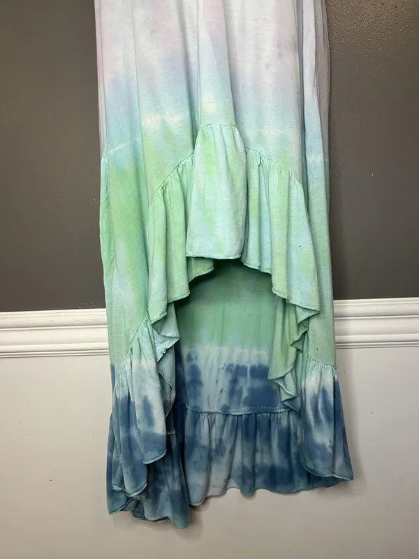 Raviya Dress Womens Medium Multicolor Tie Dye Hi Low Maxi Sundress Boho Beach - Image 3