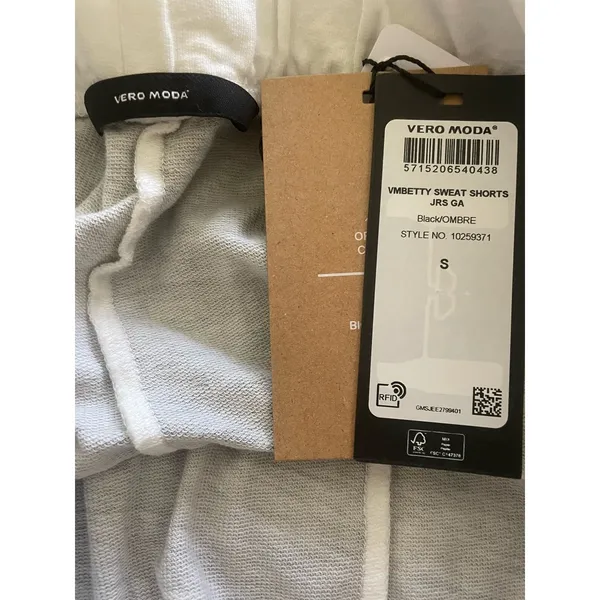 Vero Moda Women Sweat Shorts S Gray Ombre Cotton Cozy Lounge‎ Scandi Soft Grunge - Image 6