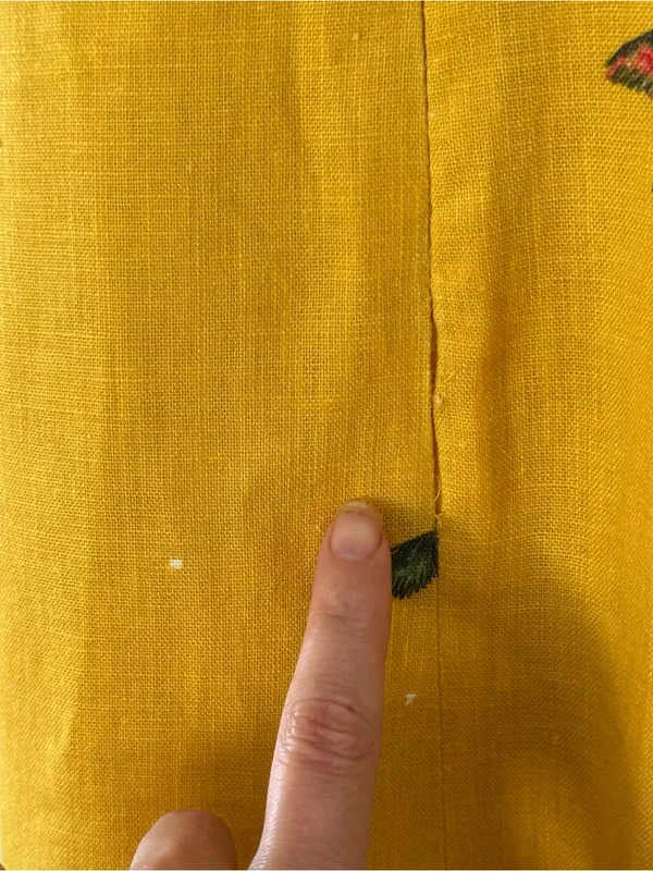 Farm Rio 100% Linen Jungle Tucanos Button Midi Yellow Embroidered Dress Sz XS - Image 15