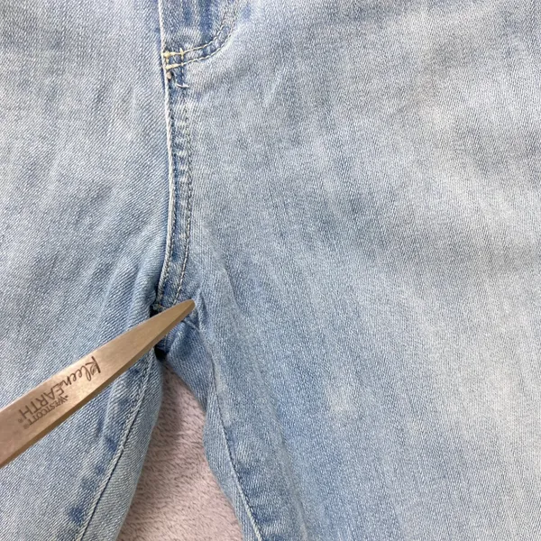 Paige Hoxton Slim Crop Jeans Women's‎ Size 31 Light Wash Denim Frayed Hem - Image 6
