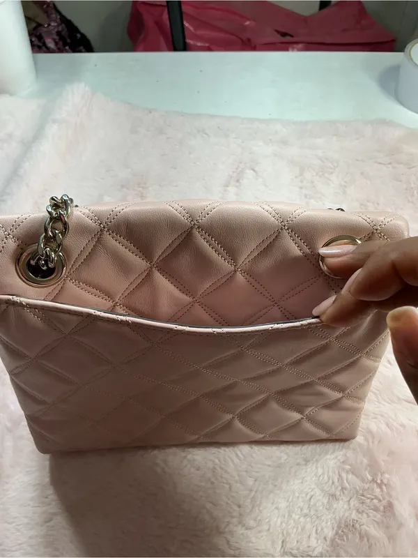 kate spade Quilted Shoulder Bag in Blush Pink with Gold Chain - Image 7