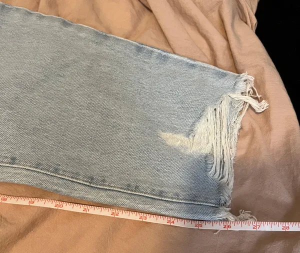 ZARA light wash High-waisted, wide-leg blue denim distressed jeans - Image 8