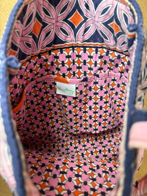 Vera Bradley Pink, Orange & Navy Quilted Floral Tote - Image 8