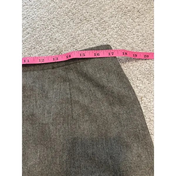 Banana Republic Drawstring Wool‎ Blend Skirt 12 Brown Herringbone Midi Pencil - Image 3