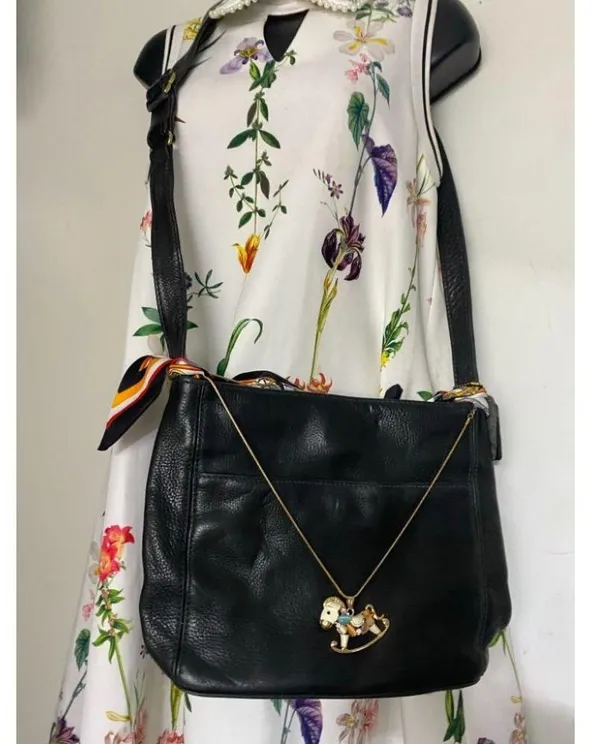 Coach Black Crossbody Bag Customized with Applique - Image 9