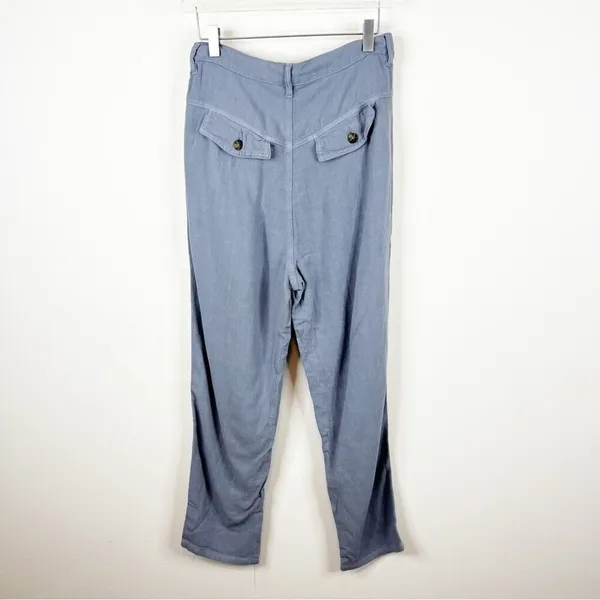 NWT Free People Faded Love Linen Blend High‎ Waist Pants Women's Size 27 Blue - Image 3