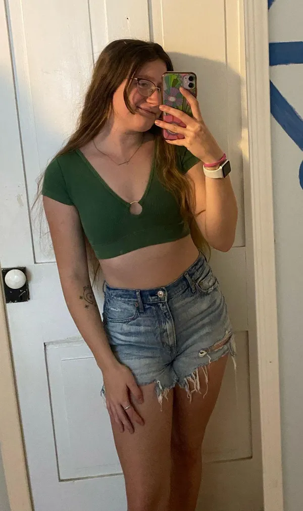 Aerie green ribbed crop top - Image 3