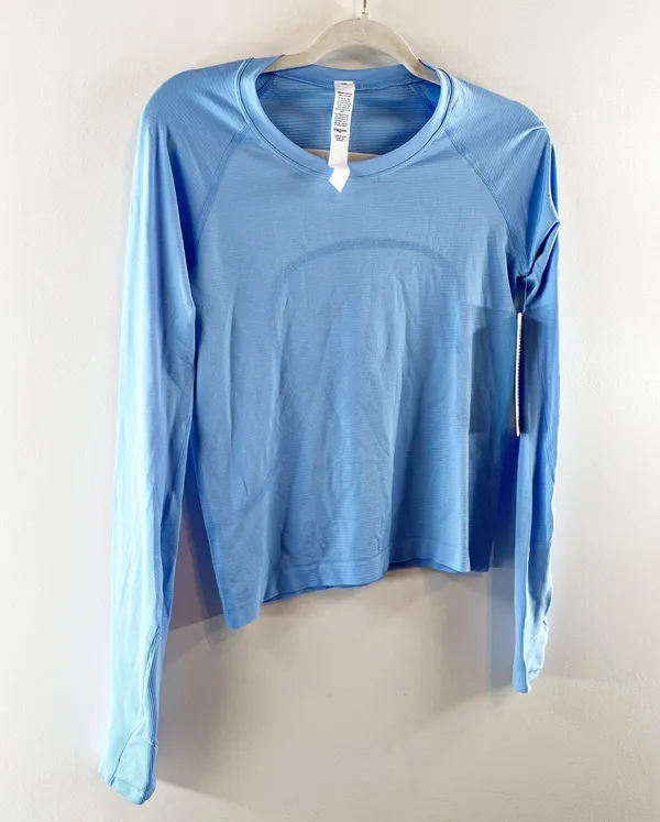 Lululemon Swiftly Tech Long Sleeve Running T-Shirt 2.0 Race Length Blue 8 - Image 4