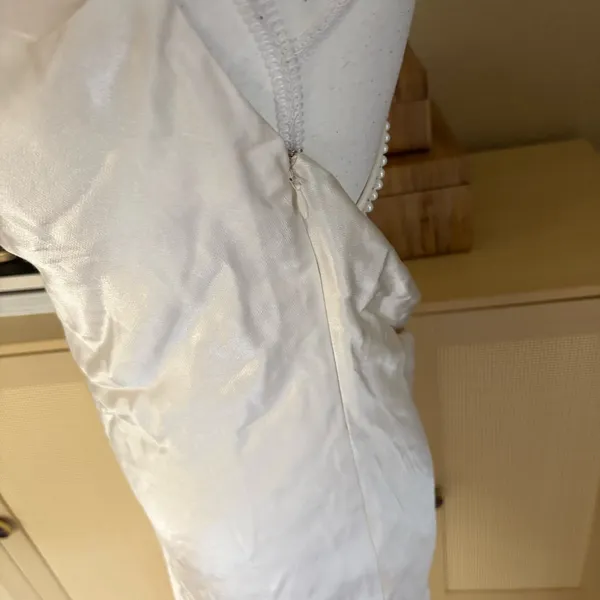 LOVERS + FRIENDS Satin Boa Mini‎ Dress In Ivory Size XXS - Image 6