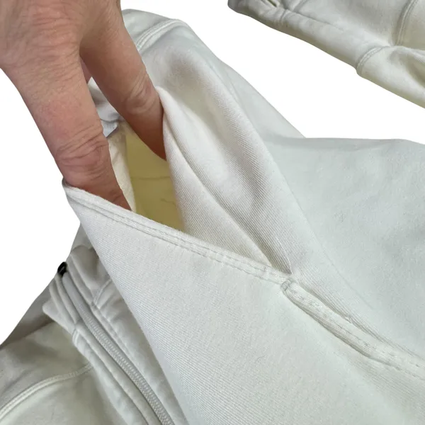 Nike Vtg Y2K Womens Ivory Full Zip Hoodie Jacket Athletic Fit Dry Technology XXL - Image 4