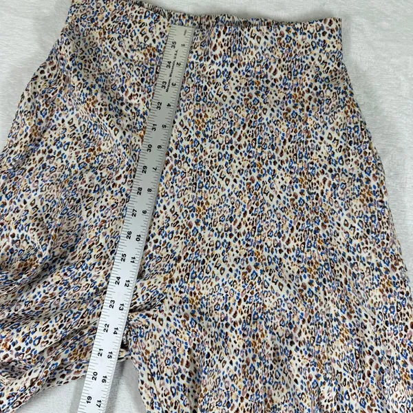 Petal‎ + Pup Blue Brown Animal Print Rayon Midi Skirt Womens Size US 6 Small - Image 5