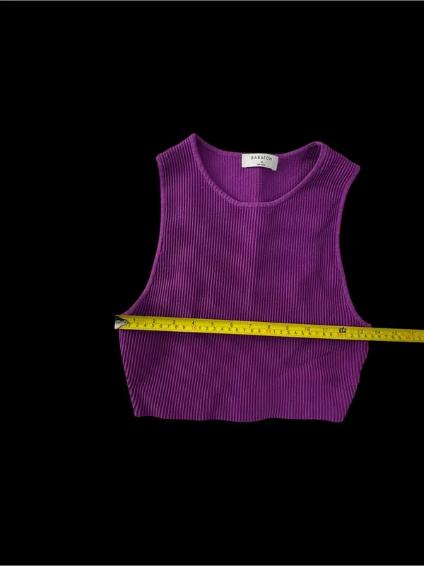 Babaton Ribbed Magenta Crop Tank - Image 4