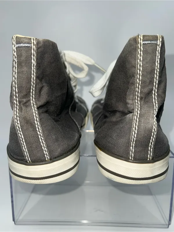 Levi's Women's High-Top Sneakers in Gray Cotton with White Midsoles-Size 10 - Image 3