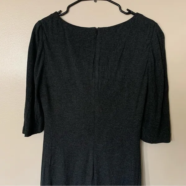 Trina Turk Grey Fitted Ruched Knee Length Sheath Classic Dress Size 6 - Image 8