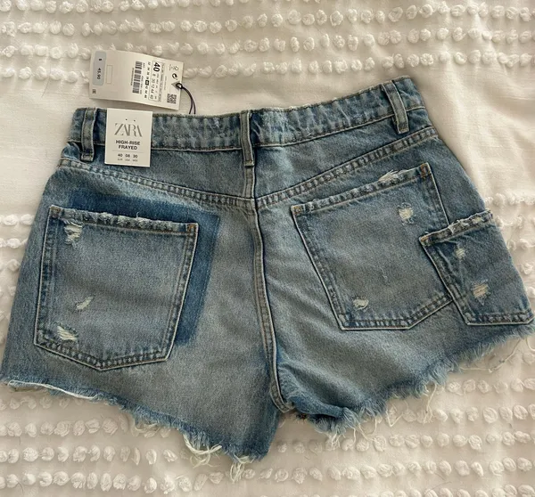 ZARA High Waisted Jean Shorts - Image 2