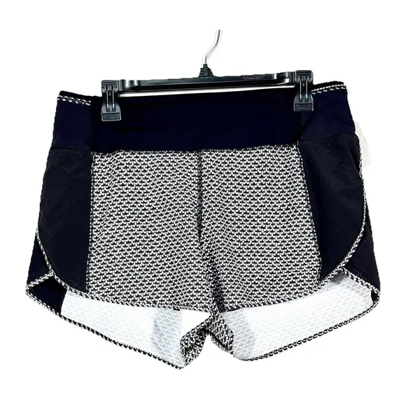 Lululemon Real Quick Running Shorts Monochromic Black Size 10 Lined - Image 2