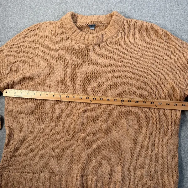 Aerie Women's Small Brown Chunky Knit Oversized Sweater Crew Neck Wool Blend - Image 8