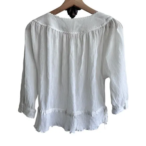 See By Chloe blouse M georgette chiffon crystal white‎ top - Image 2