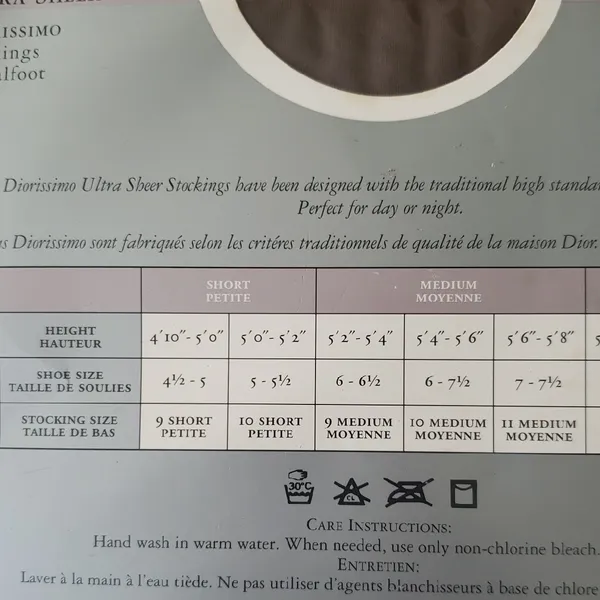 Christian Dior Ultra Sheer French Taupe Diorissimo Stockings Sandalfoot 1443 New - Image 4