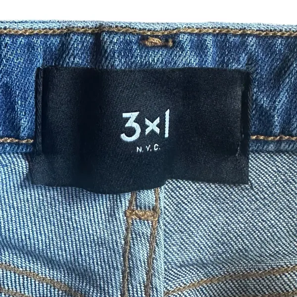 3x1 Empire Crop Flare High Waist Med Wash Blue Jeans Sz‎ 30 - Image 6