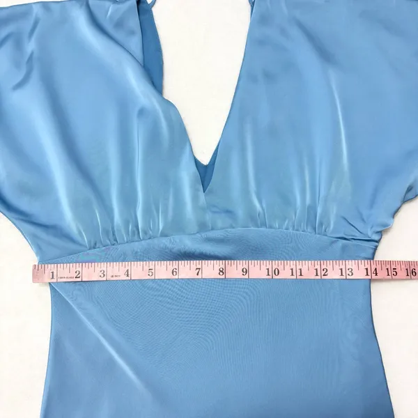 HELLO MOLLY WEDDING TO ATTEND SATIN MAXI DRESS BLUE Elegant Maxi Dress size 6‎ - Image 9