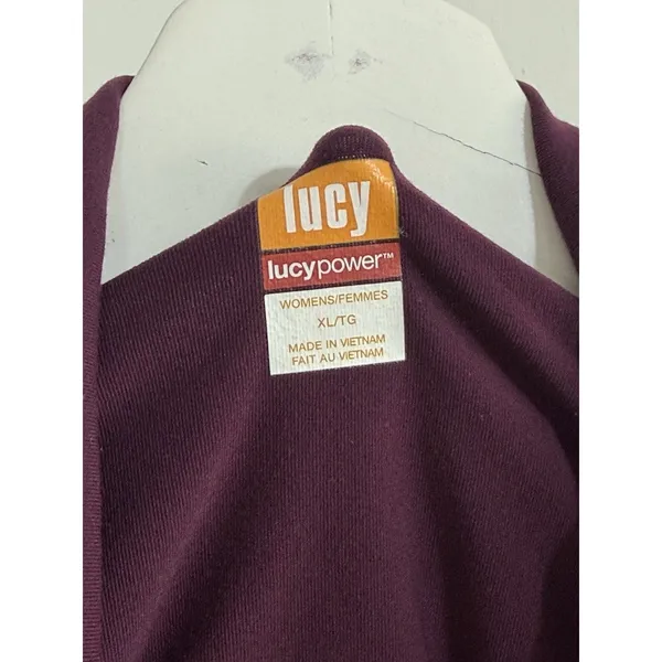 Lucy Power Women’s Track Jacket Full Zip Red Plum Ruched Yoga Athletic Size XL - Image 11