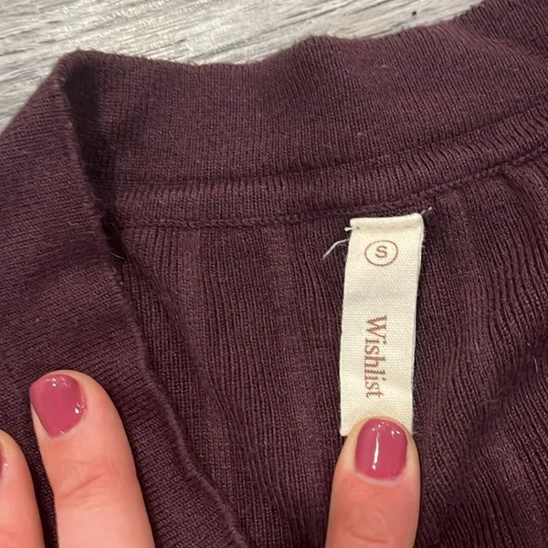 Nordstrom NWOT Wishlist ribbed plum long sleeve sweater v neck - small - Image 7