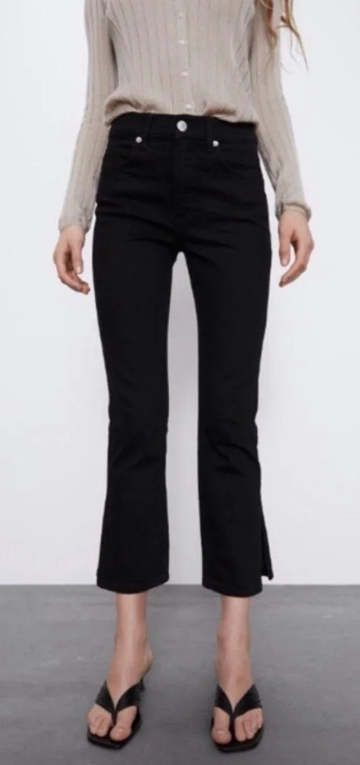 STRETCH SLIT HI RISE JEANS TRE (Size 27) - Image 4