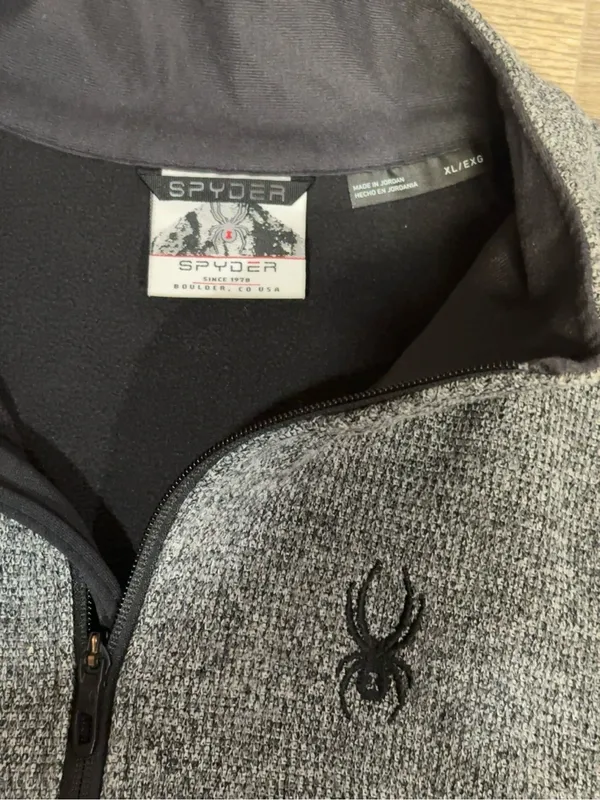 Spyder Women’s XL Gray Black Quarter Zip Pullover Sweater Athletic Top - Image 8
