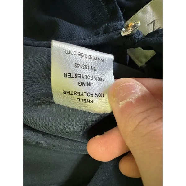 Azazie Bridesmaid Dress Blue Size A0‎ Midi A Line Flare Polyester Formal Wedding - Image 7