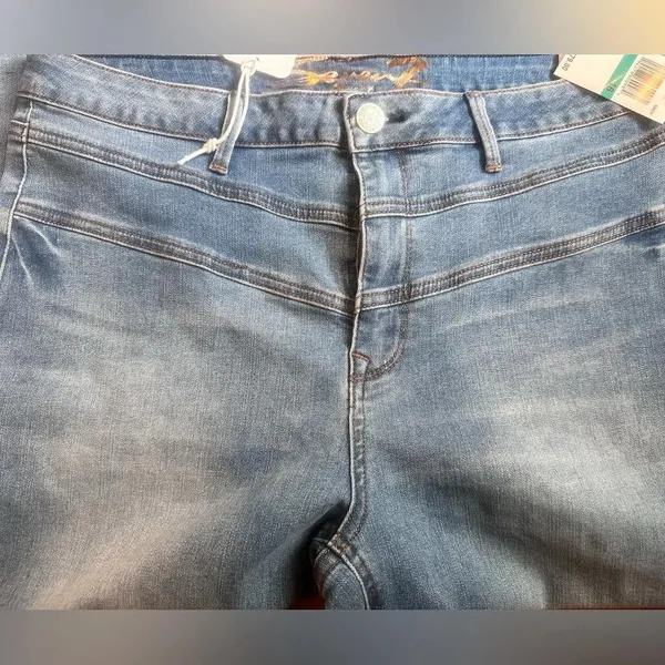 SEVEN 7 sz 16 Stretch light blue Denim TUMMYLESS JEANS Skinny High Waist - Image 3