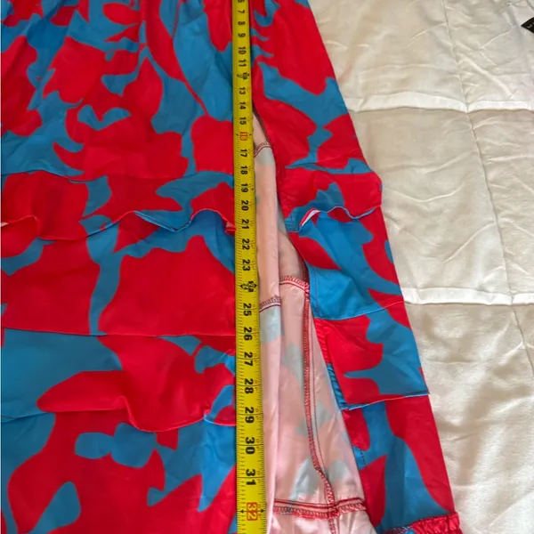 SHEIN Bright Blue and Red Cross-Back Maxi Dress - Image 5