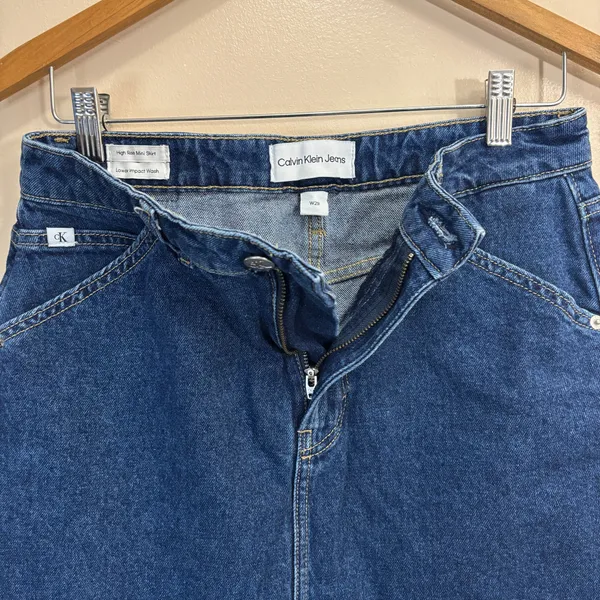 Calvin Klein Jeans Indigo Denim Mini Skirt Size W29 - Image 6