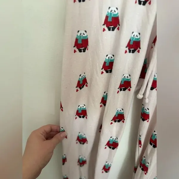AEO American Eagle Panda PJ Pants Size M Pink - Image 7
