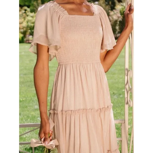 Ivy City Co. Ellie Dress Champagne Peach Gold Pink Chiffon NEW NWT 1X - Image 8