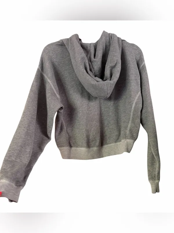 Abercrombie & Fitch Cropped Oversized Logo Hoodie Grey Size XS⁠ - Image 3
