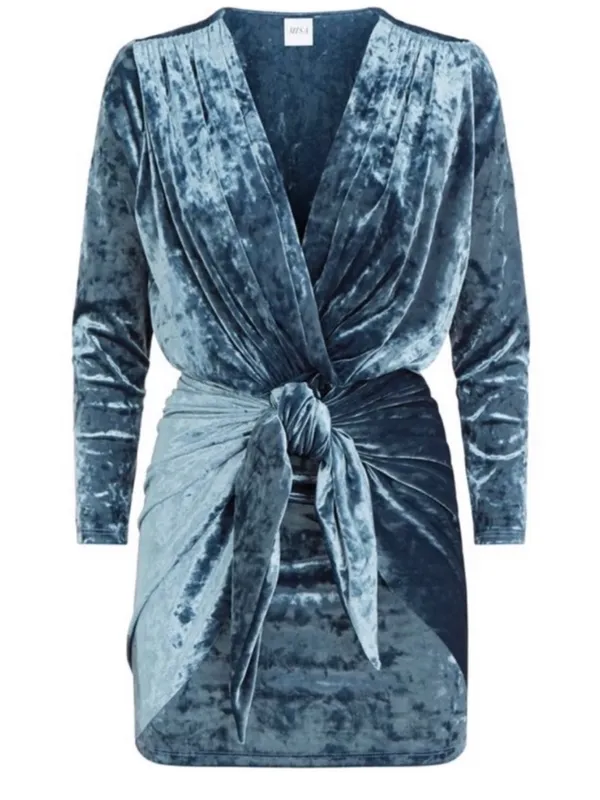 misa los angeles ophelia crushed velvet mini dress - Image 9